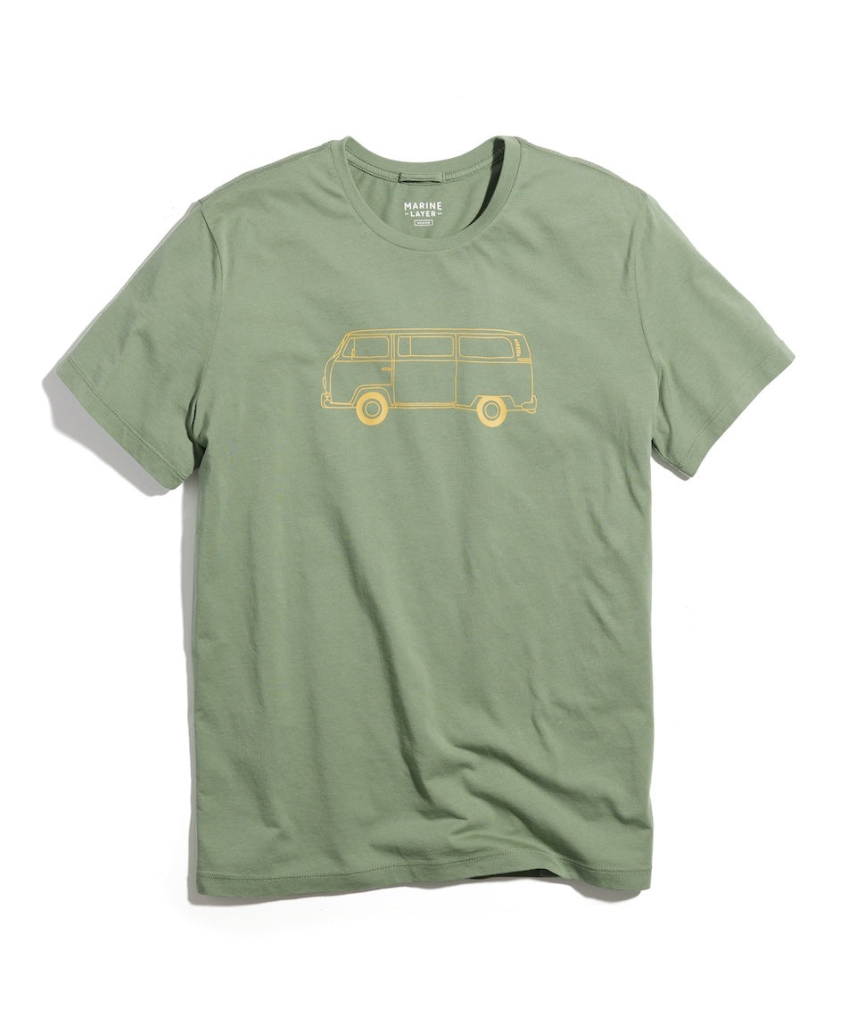 Signature Crew Graphic Tee Hedge Green