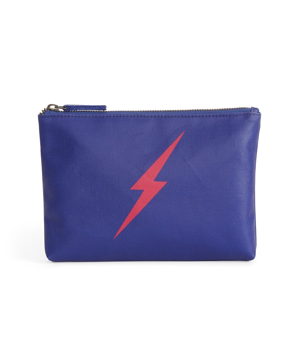 Small Pouch in Navy/Lightning Bolt