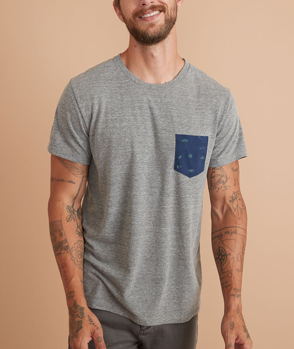 Signature Pocket Tee Heather Grey