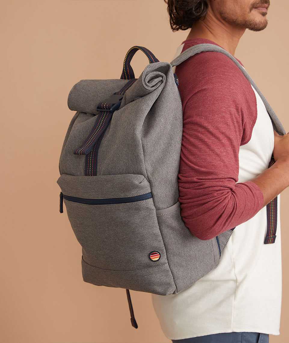 Roll Backpack in Heather Grey