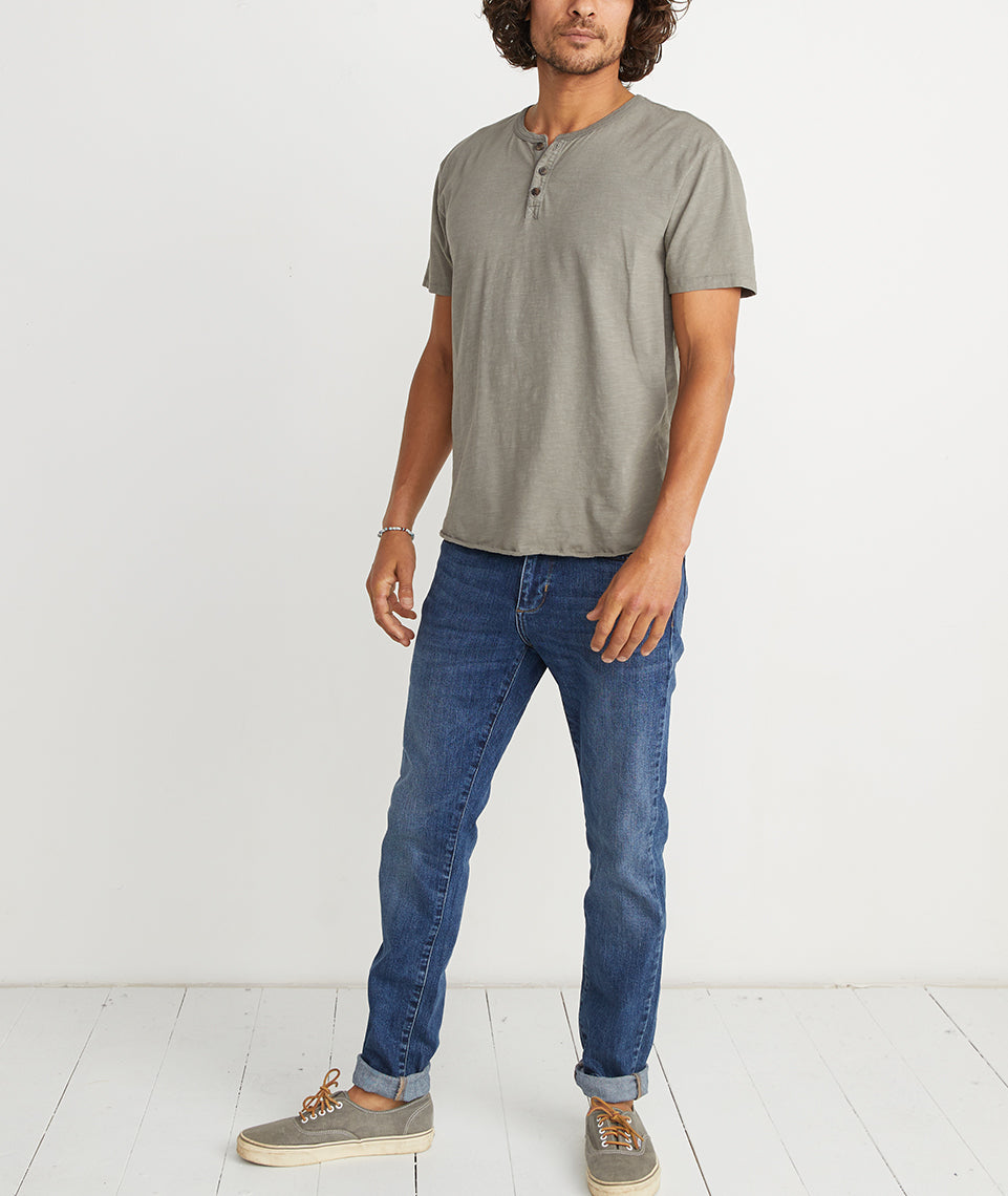 Short Sleeve Henley Agave