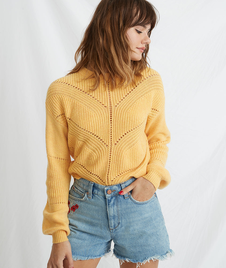 Olivia Crewneck Sweater in Daffodil