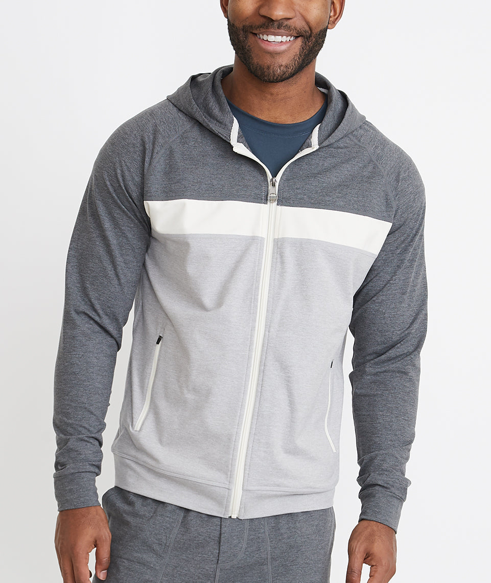 Keeler Zip Hoodie Grey/White