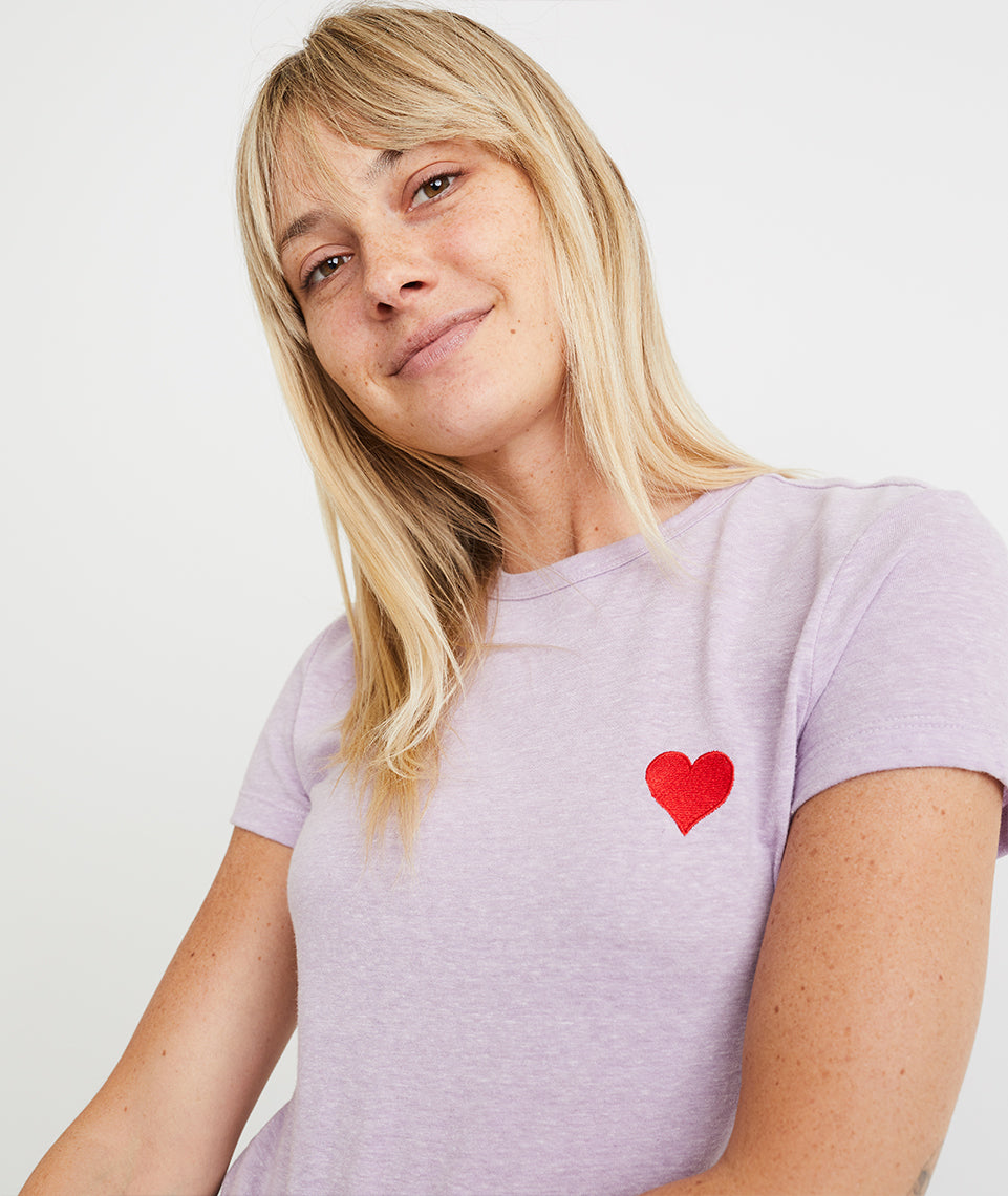 Heart Tee Lavender Heather