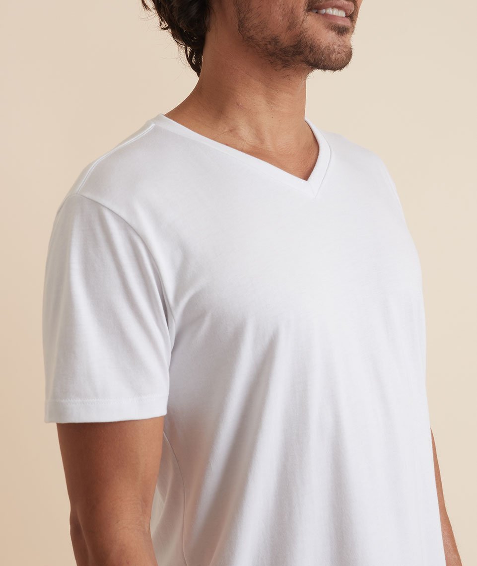 Signature V-Neck Tee Pure White