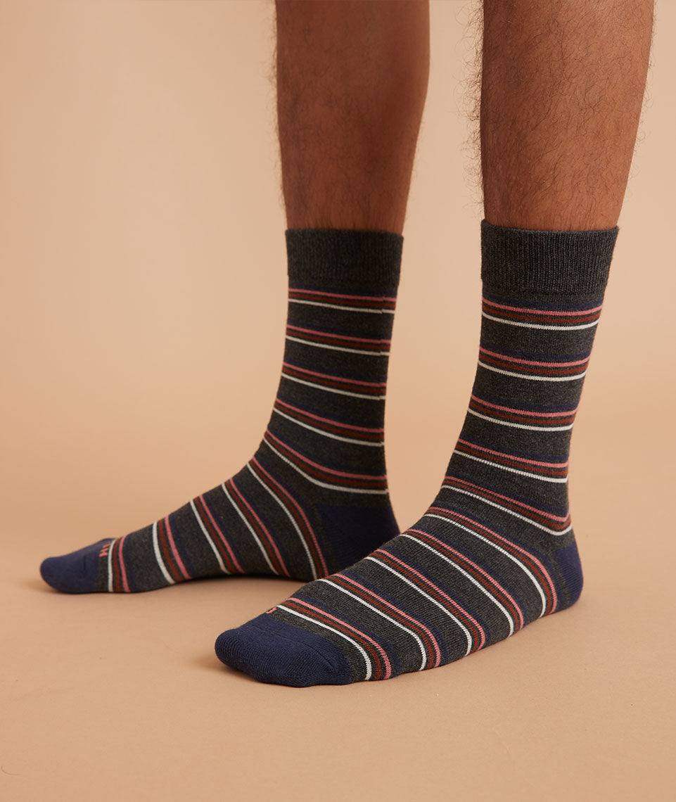 Crew Sock in Multi Stripe