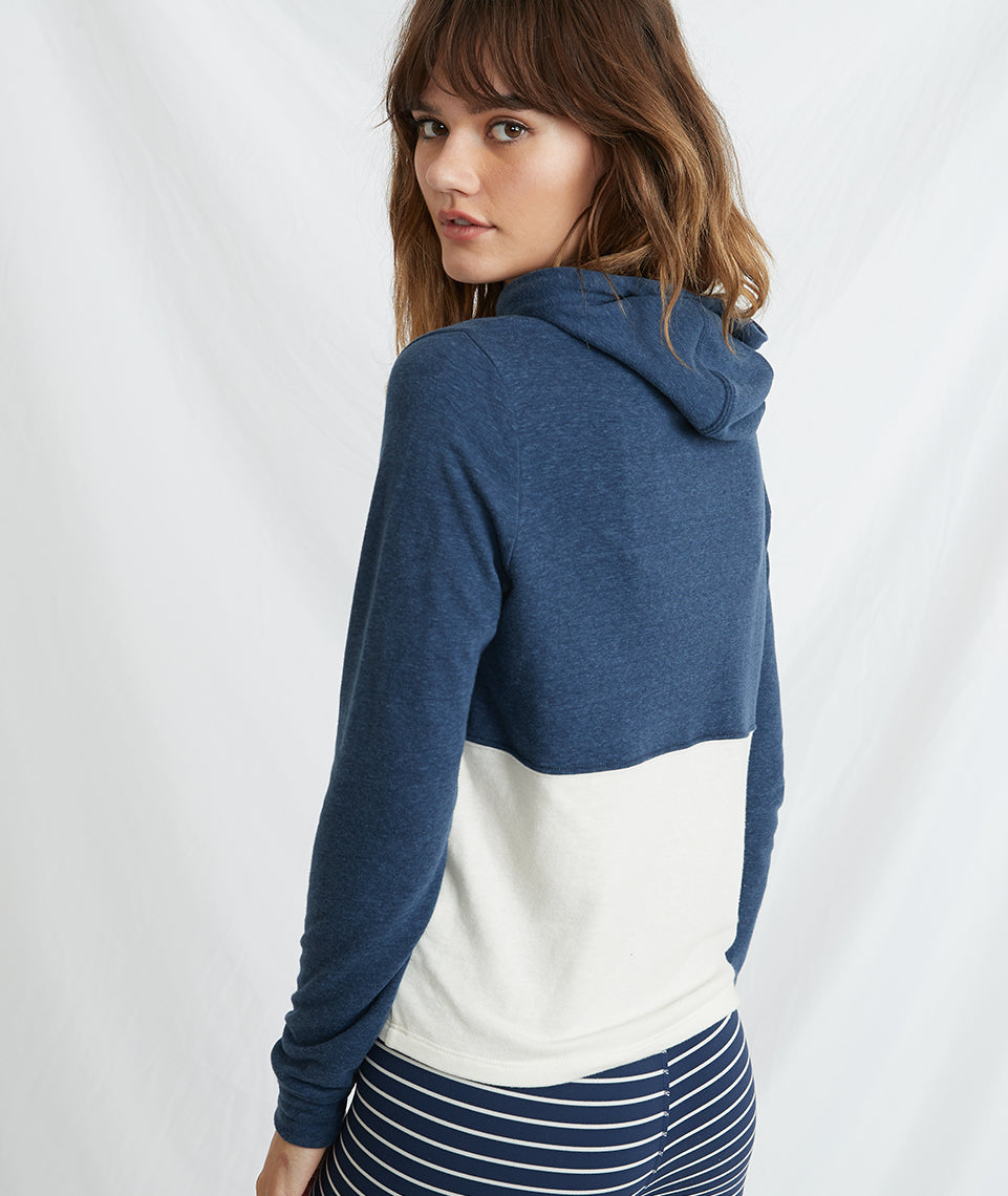 Double Knit Hoodie in Navy/White – Marine Layer