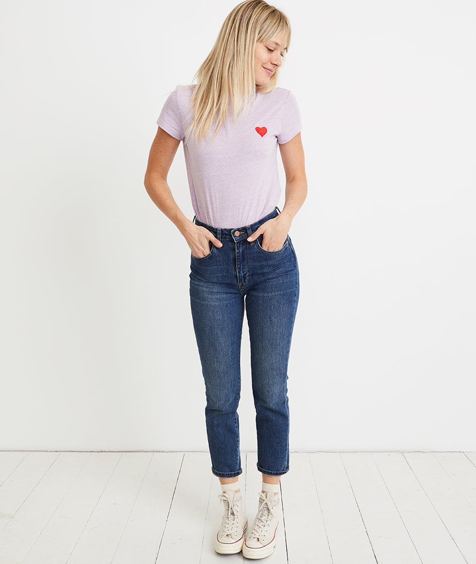 Heart Tee Lavender Heather