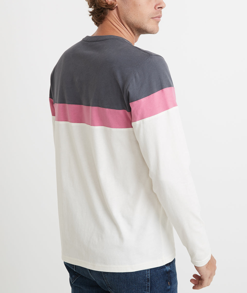 Jacob Pieced Crewneck Magnet/Rose/Natural