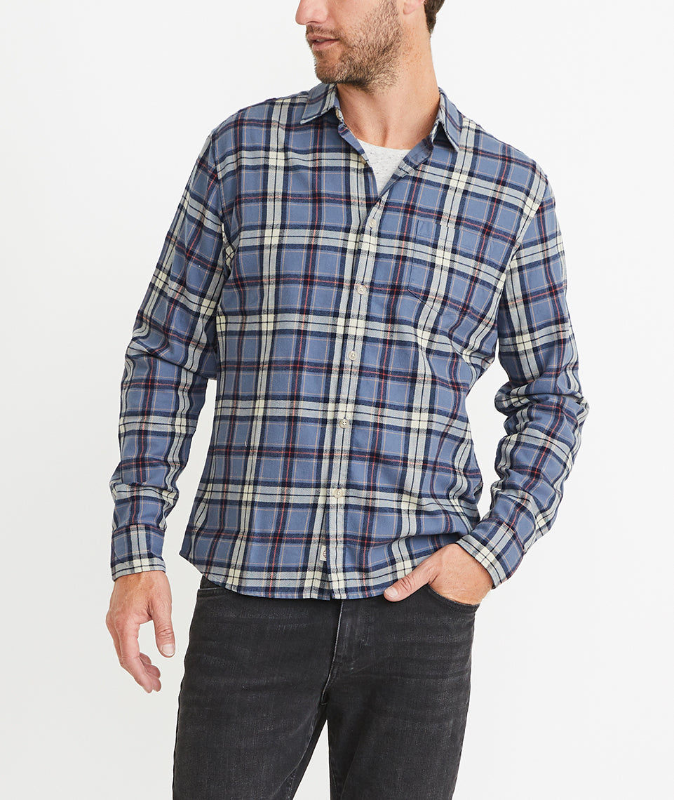 Handsome Jack Button Down Faded Navy Plaid