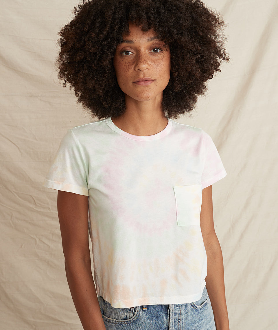 Crop Pocket Tee Tie Dye