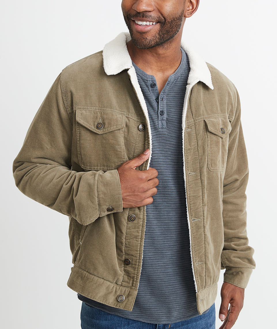 Mens sherpa hot sale corduroy jacket