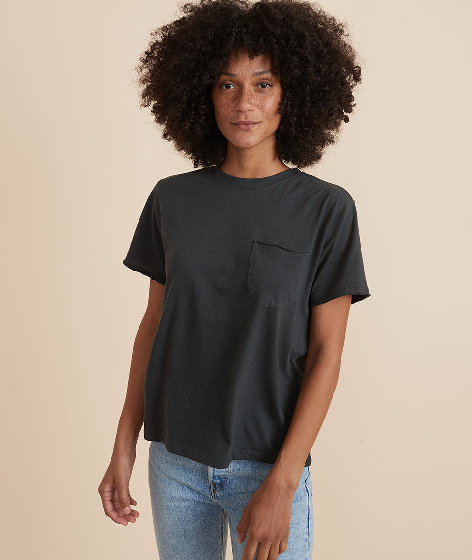 Boyfriend Crew Tee Faded Black