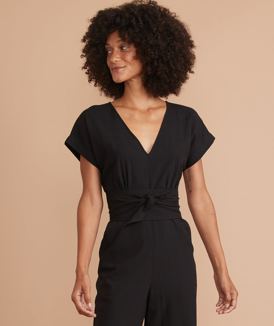 Vera Belted Jumpsuit Black