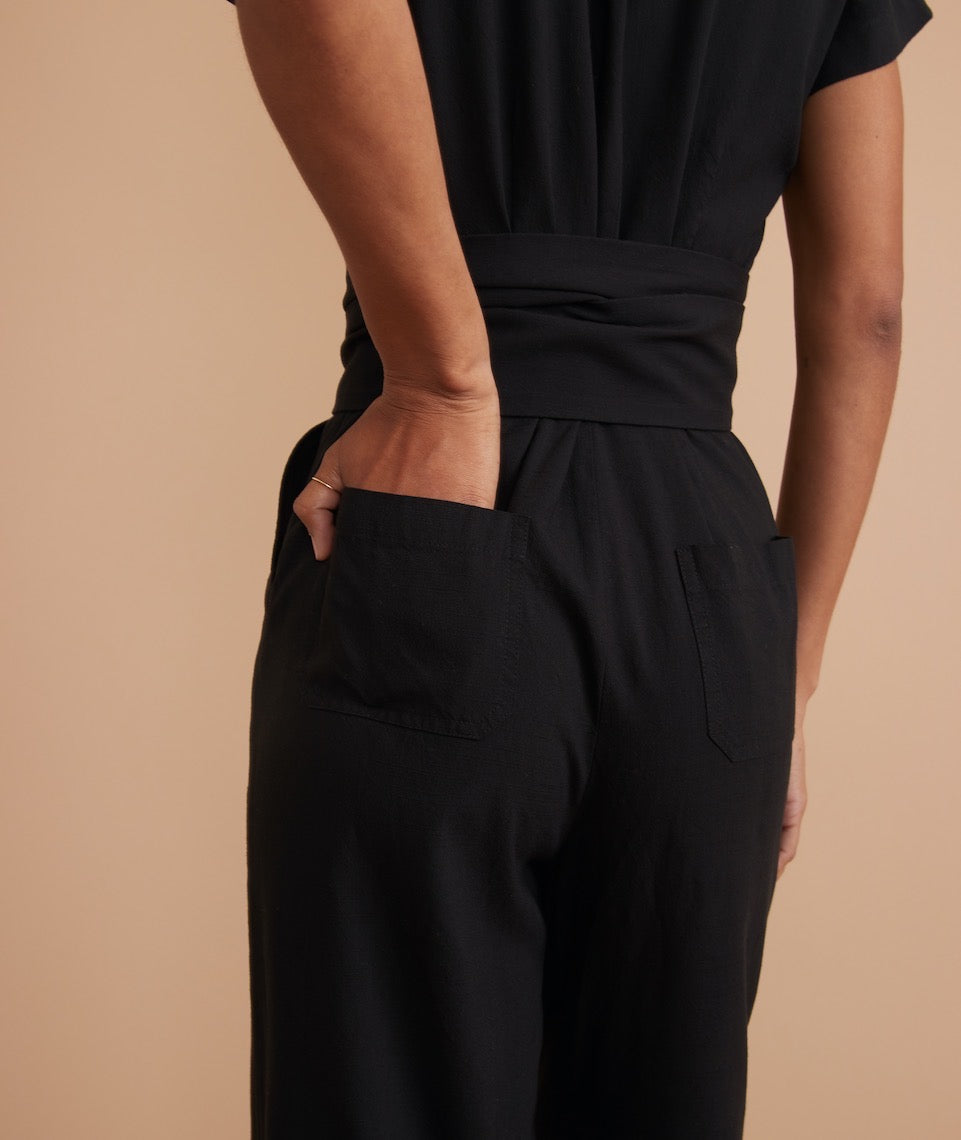 Vera Belted Jumpsuit Black