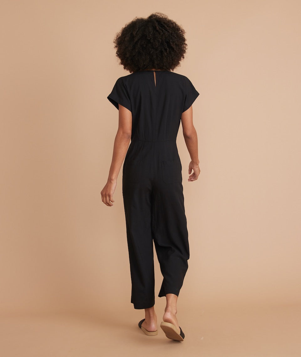 Vera Belted Jumpsuit Black