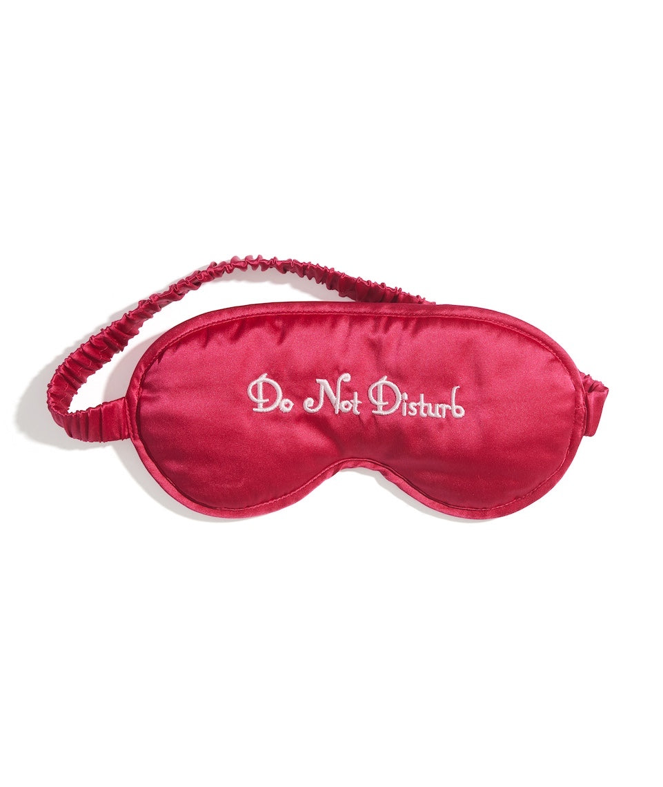 Washable Silk Sleep Mask in Pink Do Not Disturb