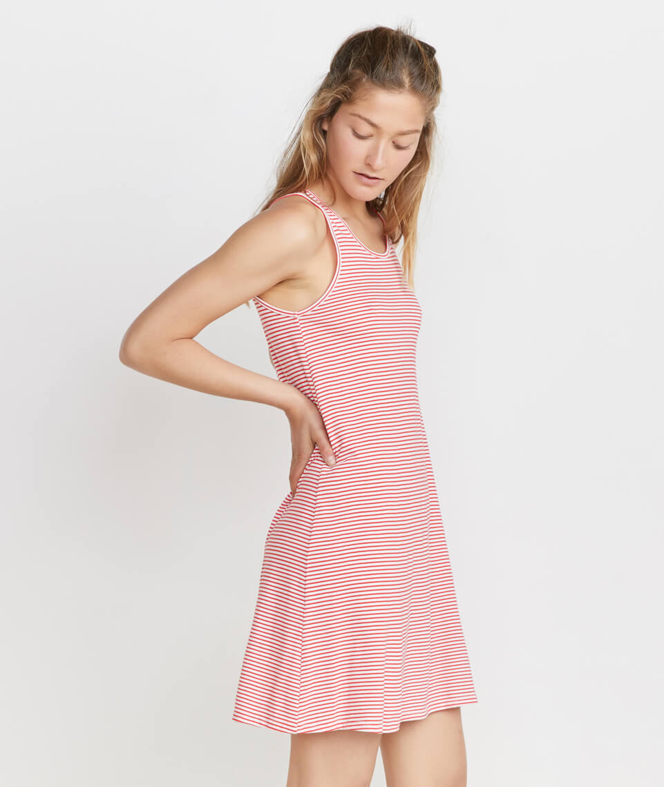 Alana Tank Dress Cherry/White Stripe