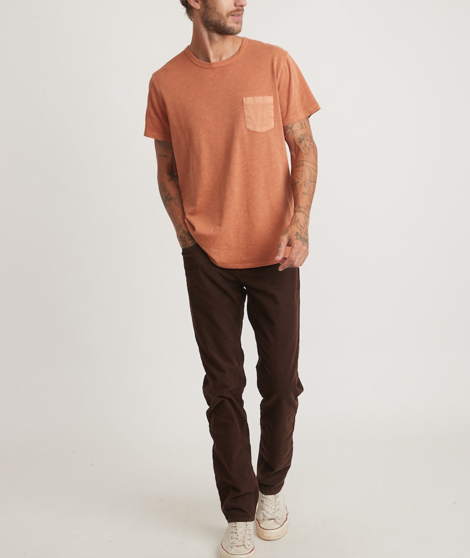 Vintage Heavy Slub Pocket Tee Amber Brown