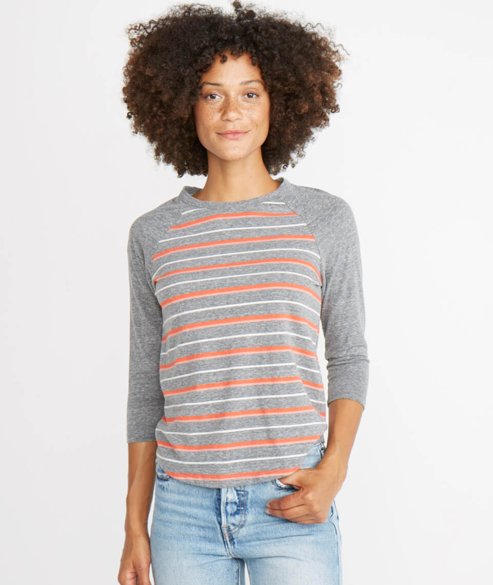 Lightweight Baseball Raglan Multi Stripe