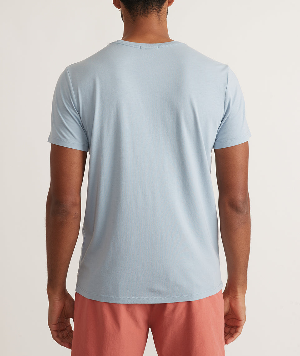 Men's Signature Crew Graphic T-Shirt | Light Blue | XL by Marine Layer