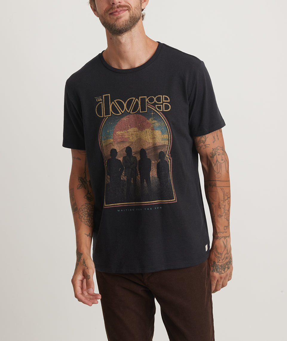 The Doors Unisex Tee Faded Black