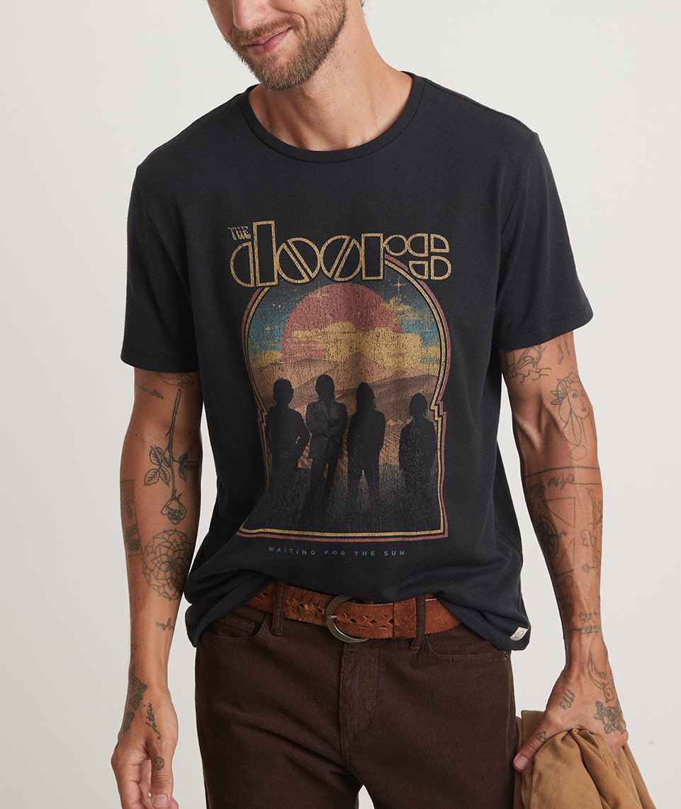 The Doors Unisex Tee Faded Black