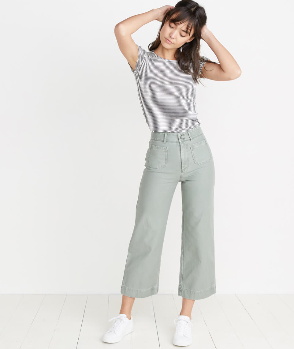 Bridget Wide Leg Pant Faded Sage