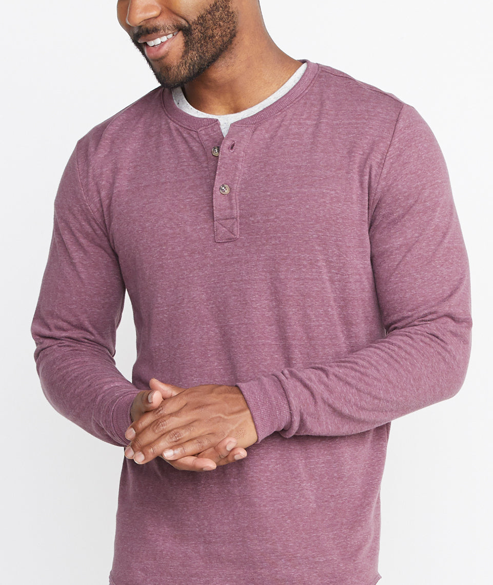 Double Knit Henley Burgundy