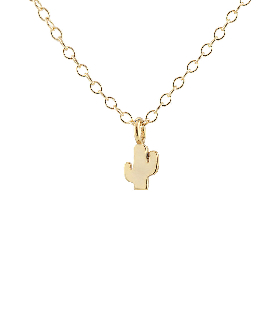 Kris Nations Saguaro Cactus Charm Necklace in Gold