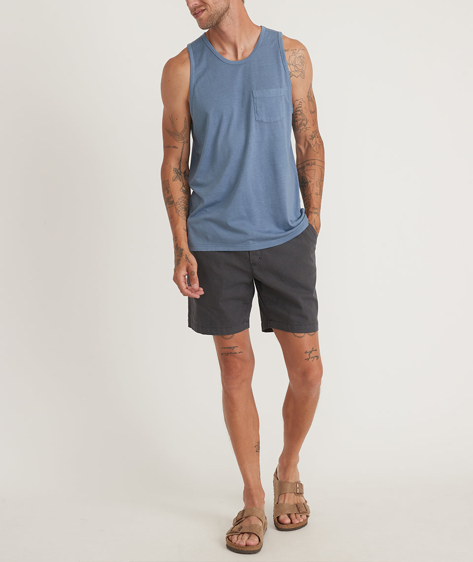 Garment Dye Signature Tank China Blue