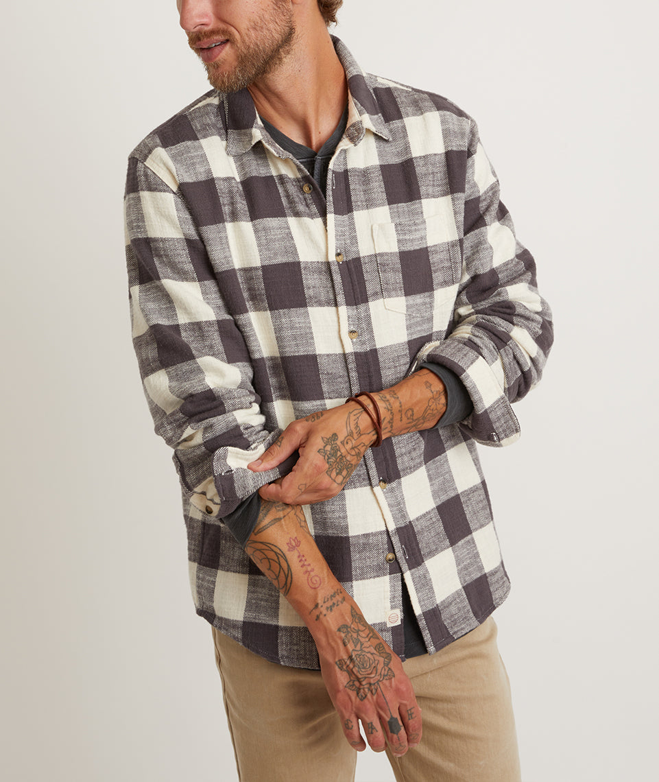 Classic Fit Buffalo Plaid Shirt in Grey Buffalo – Marine Layer