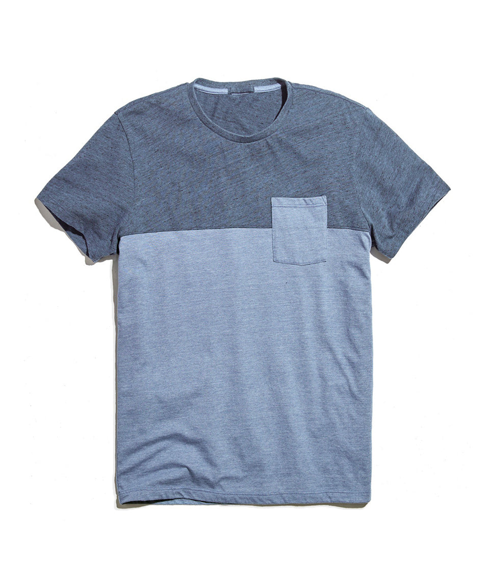 Colorblock Pocket Tee Vintage Indigo