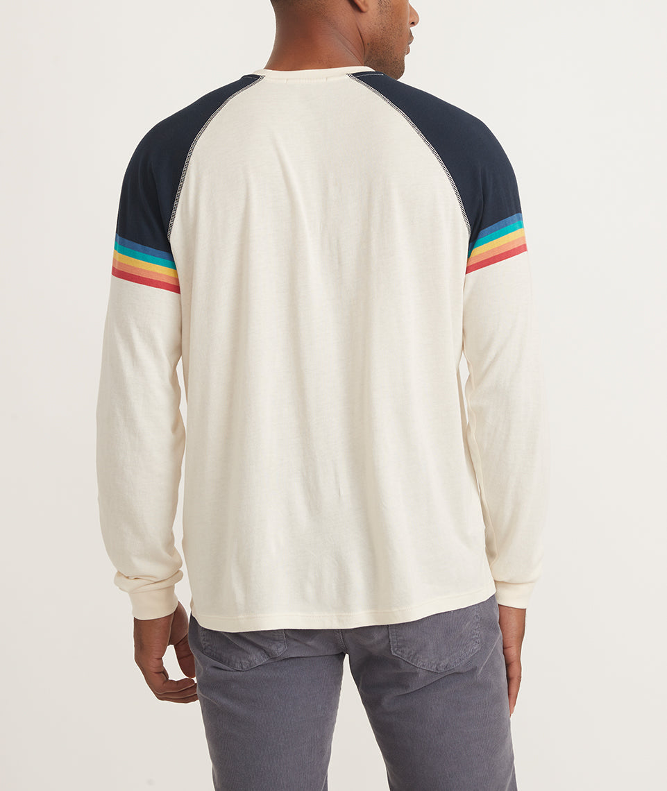 Colorblock Tee in White Layer Marine Antique –