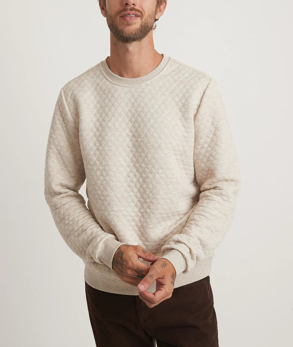 Men's Corbet Quilted Crewneck Oat Heather