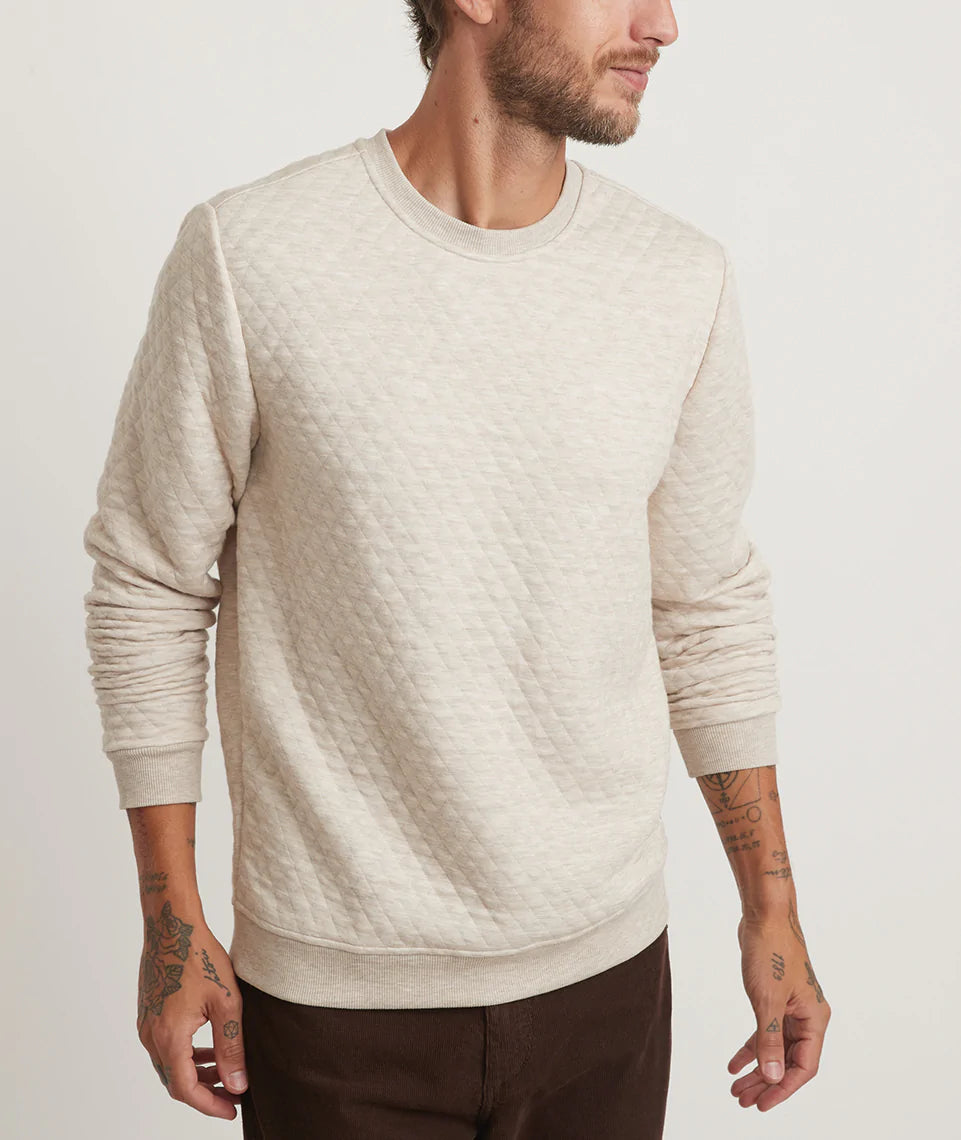 Men's Corbet Quilted Crewneck Oat Heather