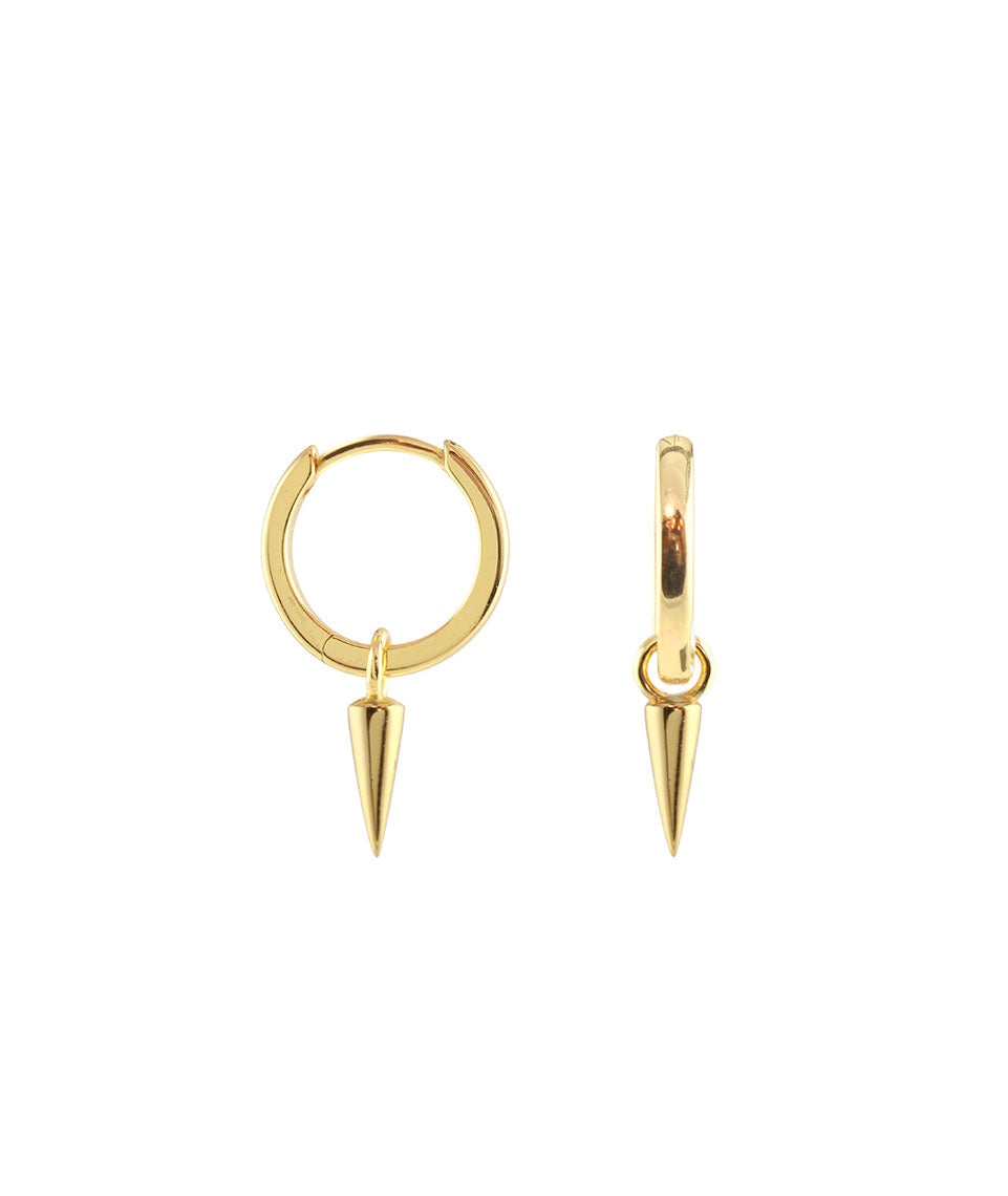 Kris Nations Spike Huggie Hoop Earrings in Gold