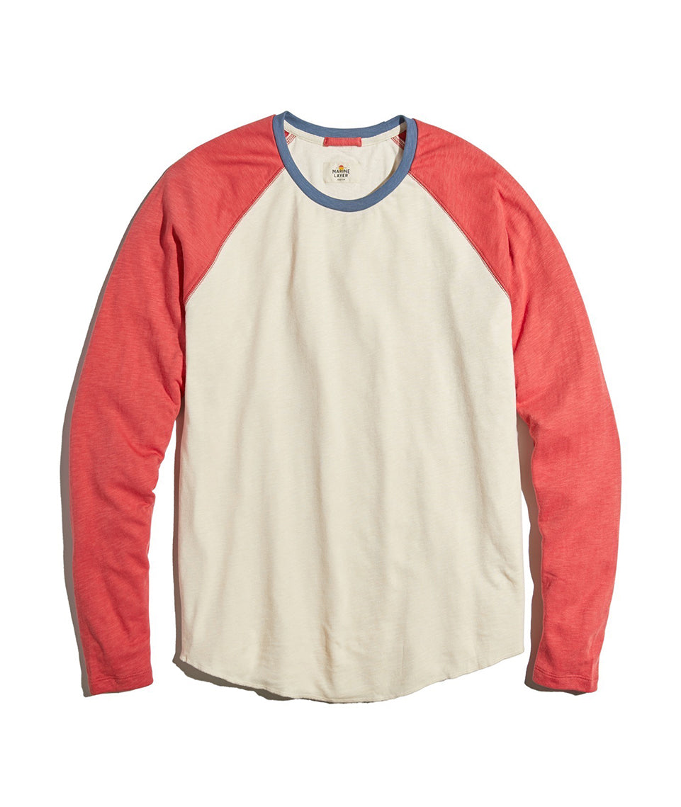 Double Knit Baseball Raglan Antique White / Baked Apple