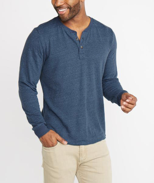 Double Knit Henley Dark Navy