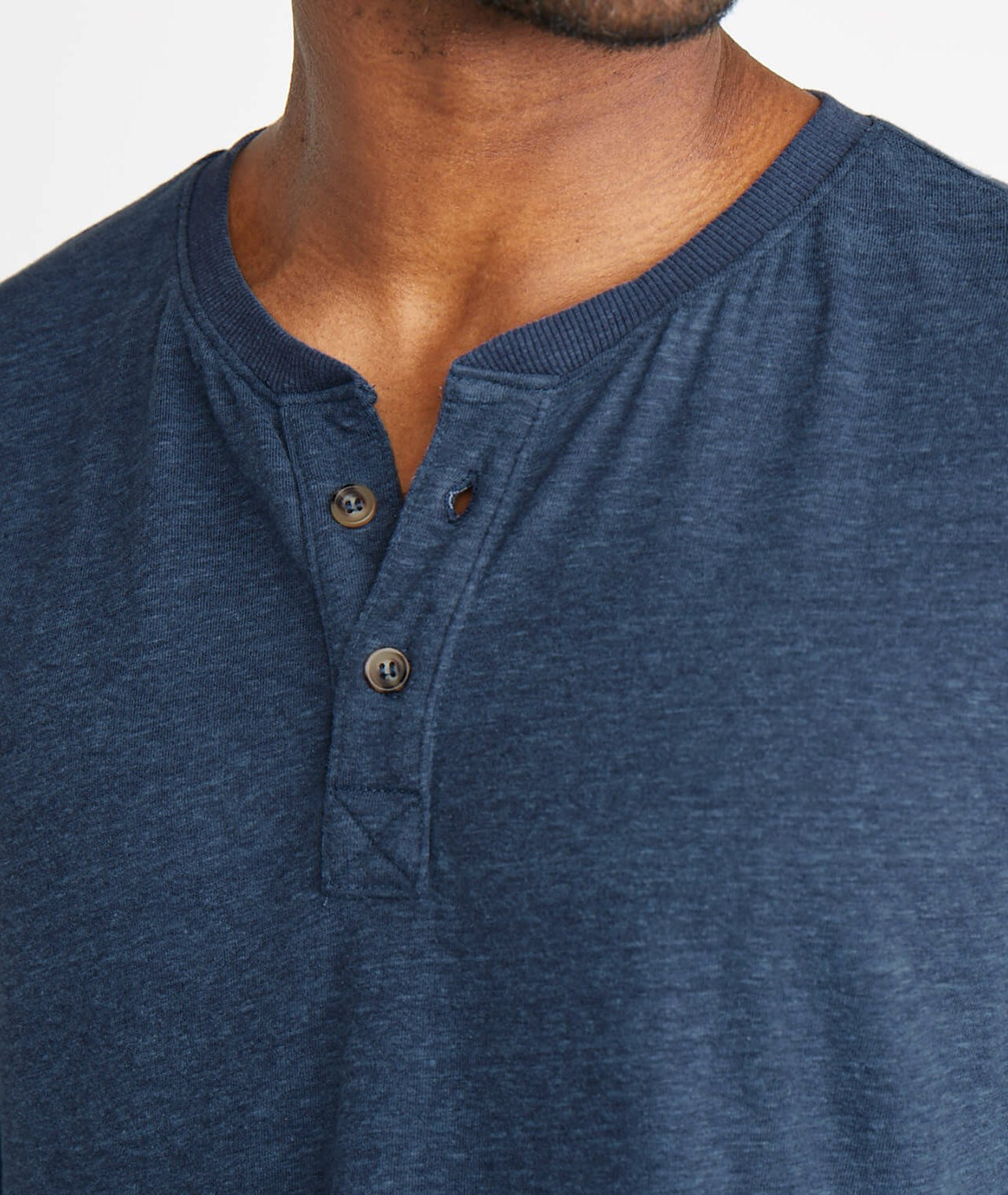 Double Knit Henley Dark Navy