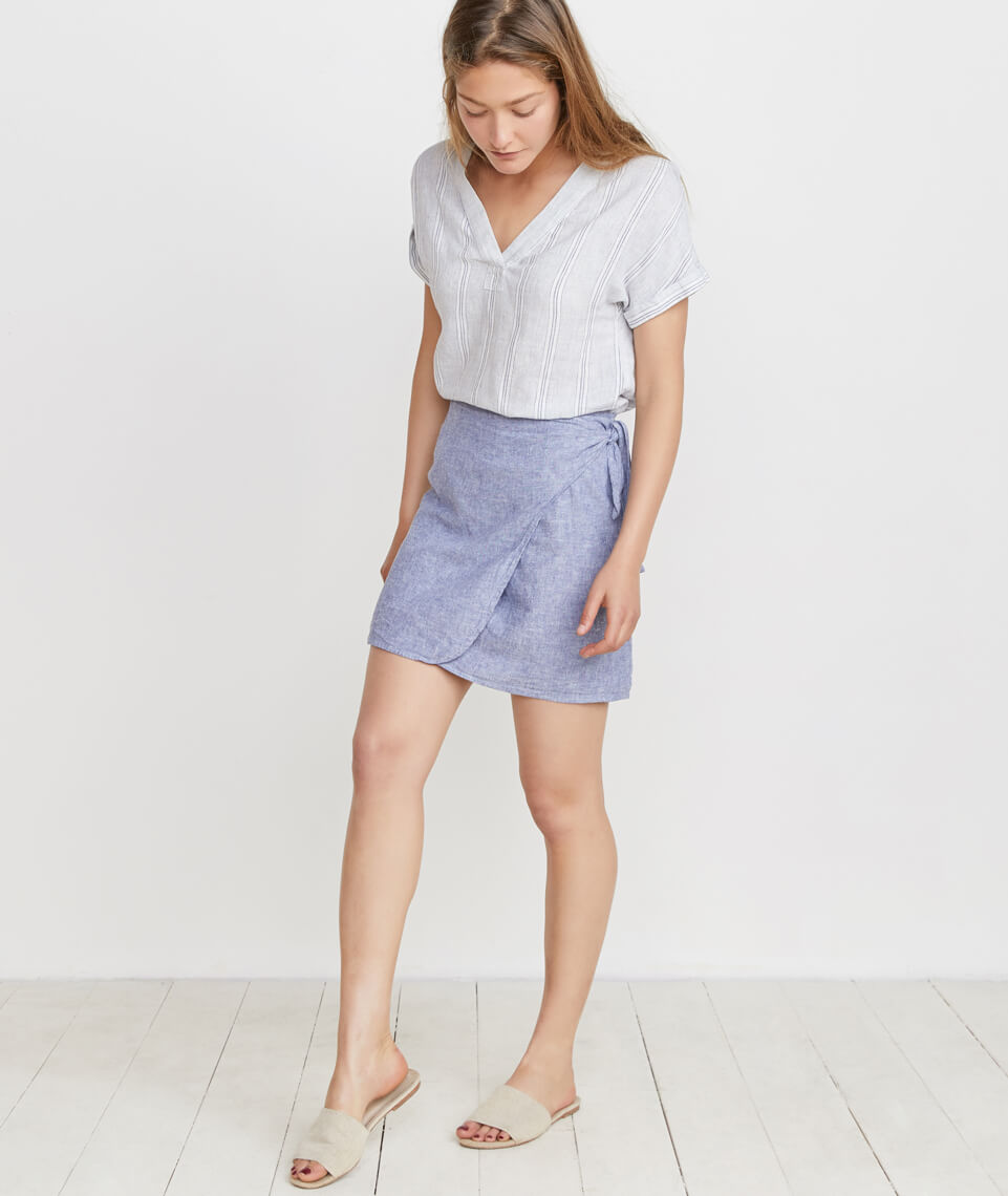 Angelica Wrap Skirt in Marlin – Marine Layer