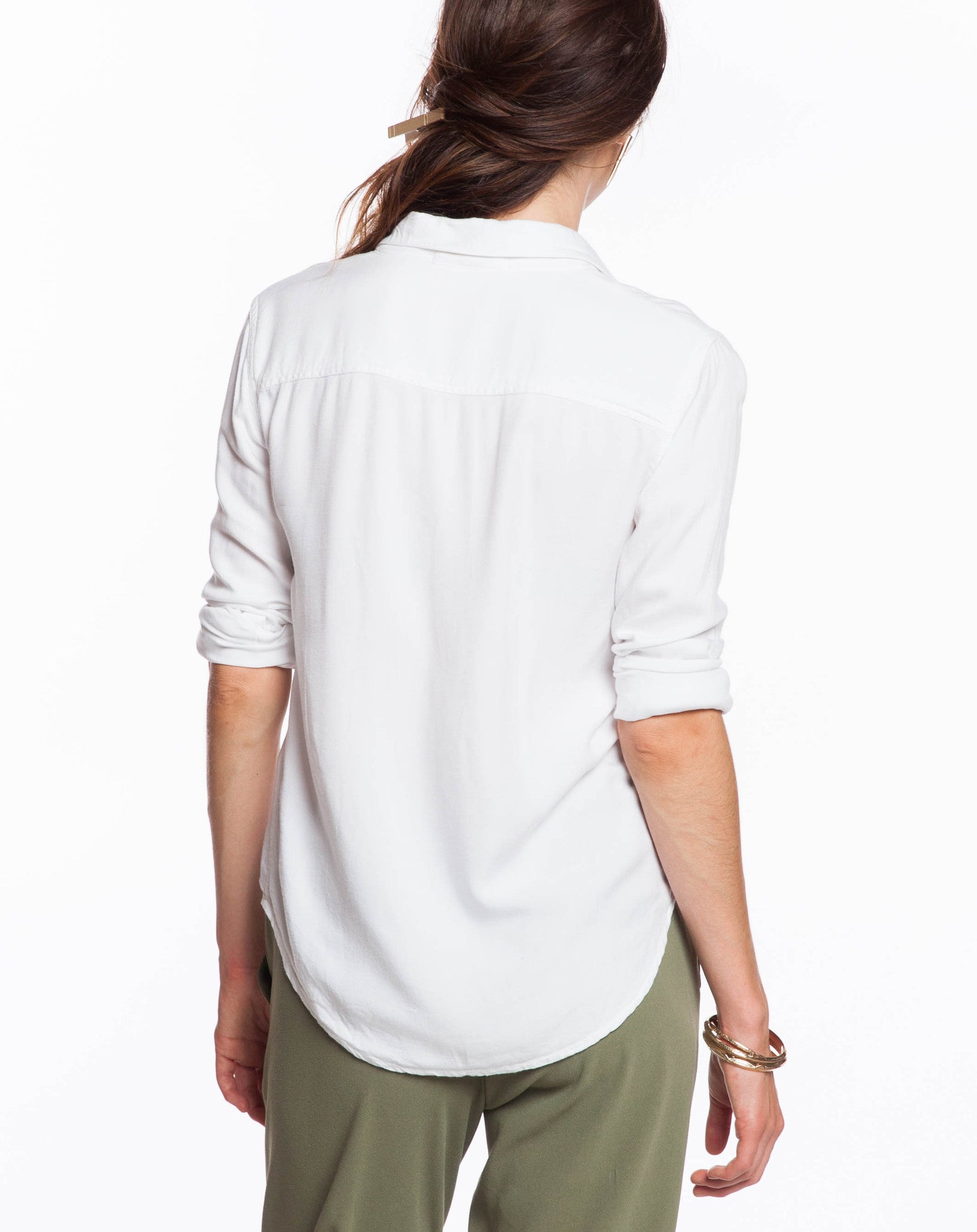 Women's Rayon Buttondown - Lily White