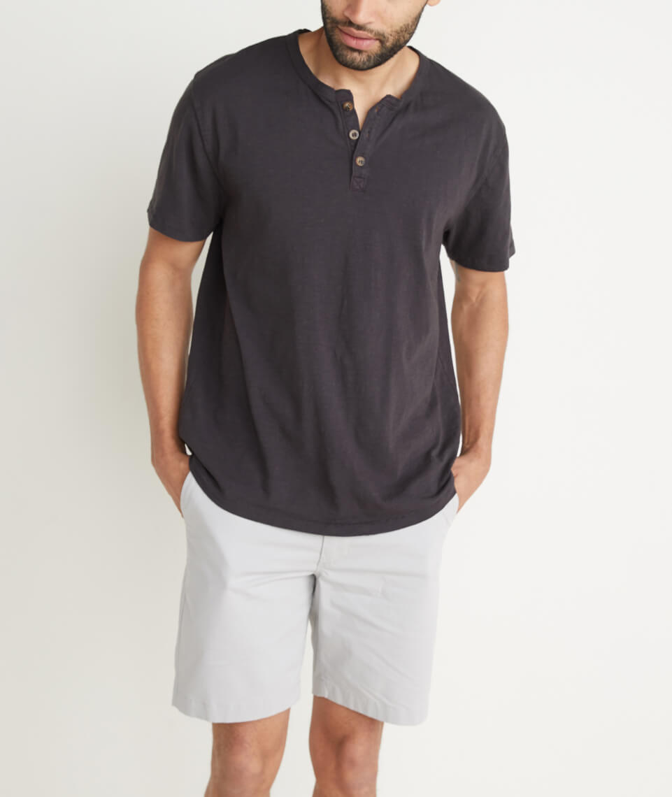 Shortsleeve Henley Faded Black