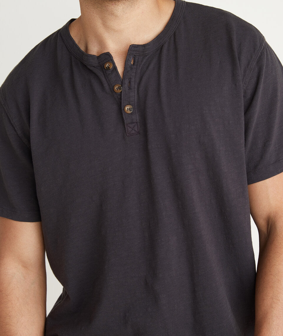 Shortsleeve Henley Faded Black