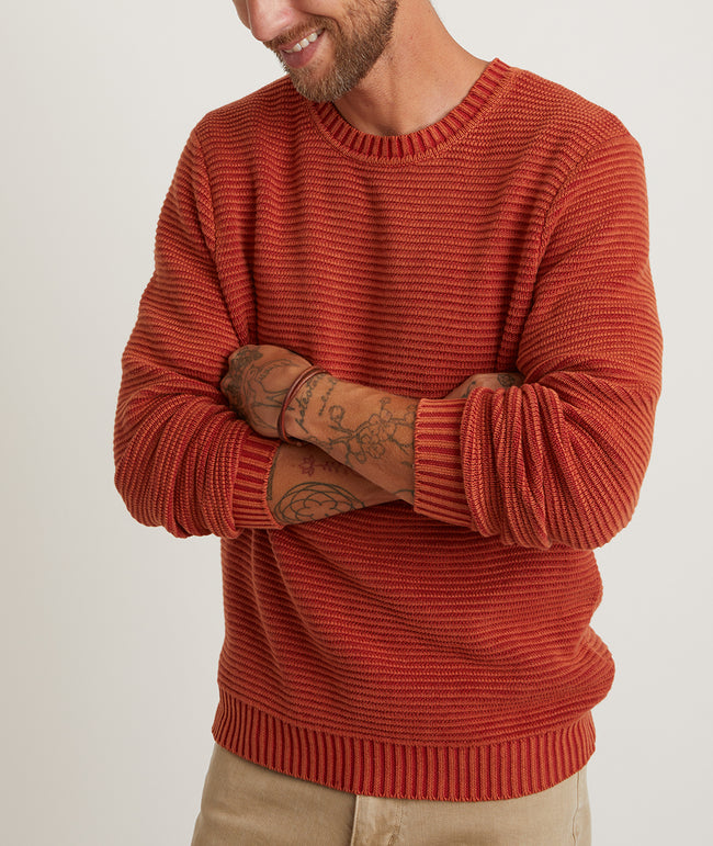 Garment Dye Crew Sweater in Amber Brown – Marine Layer