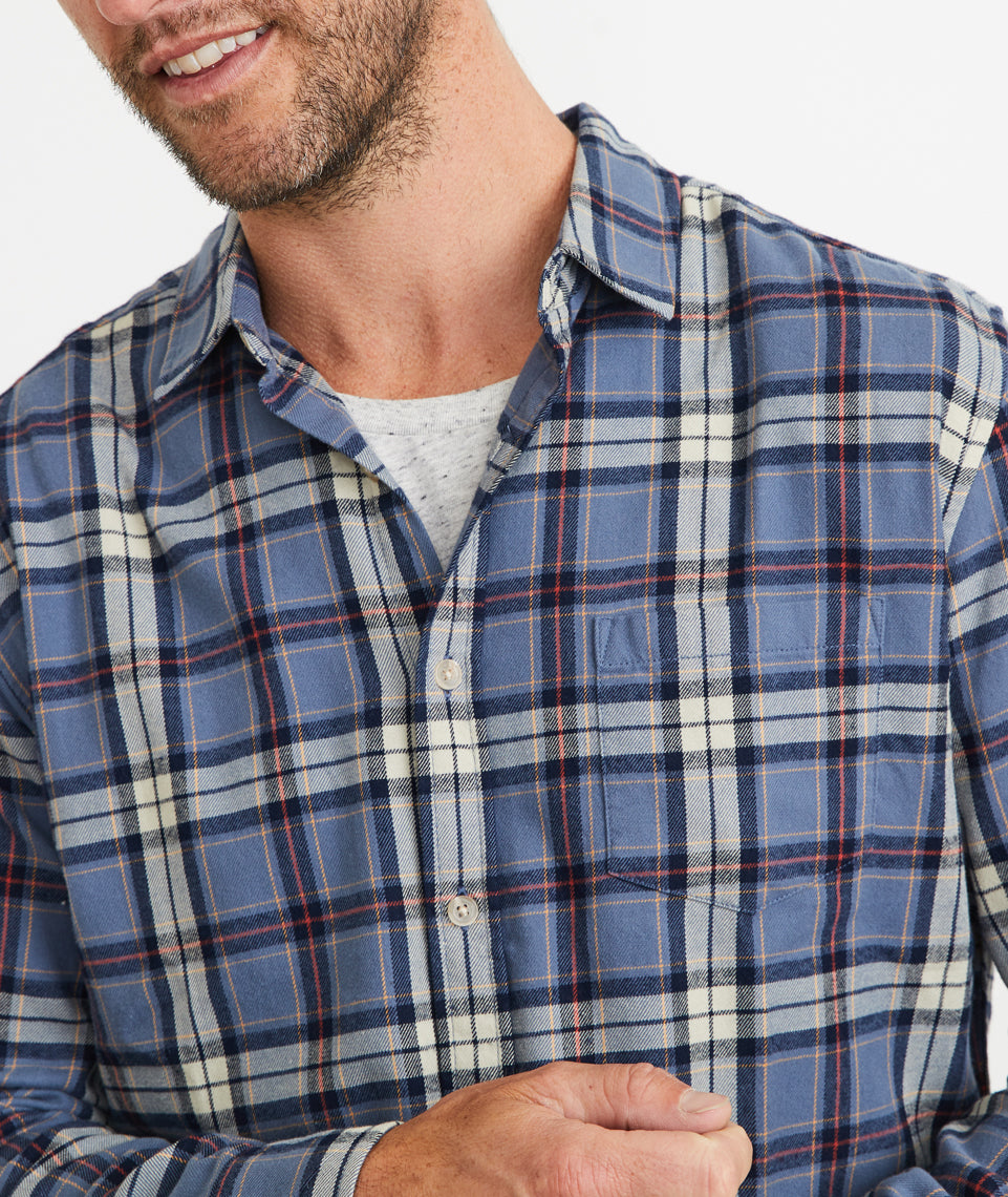 Handsome Jack Button Down Faded Navy Plaid