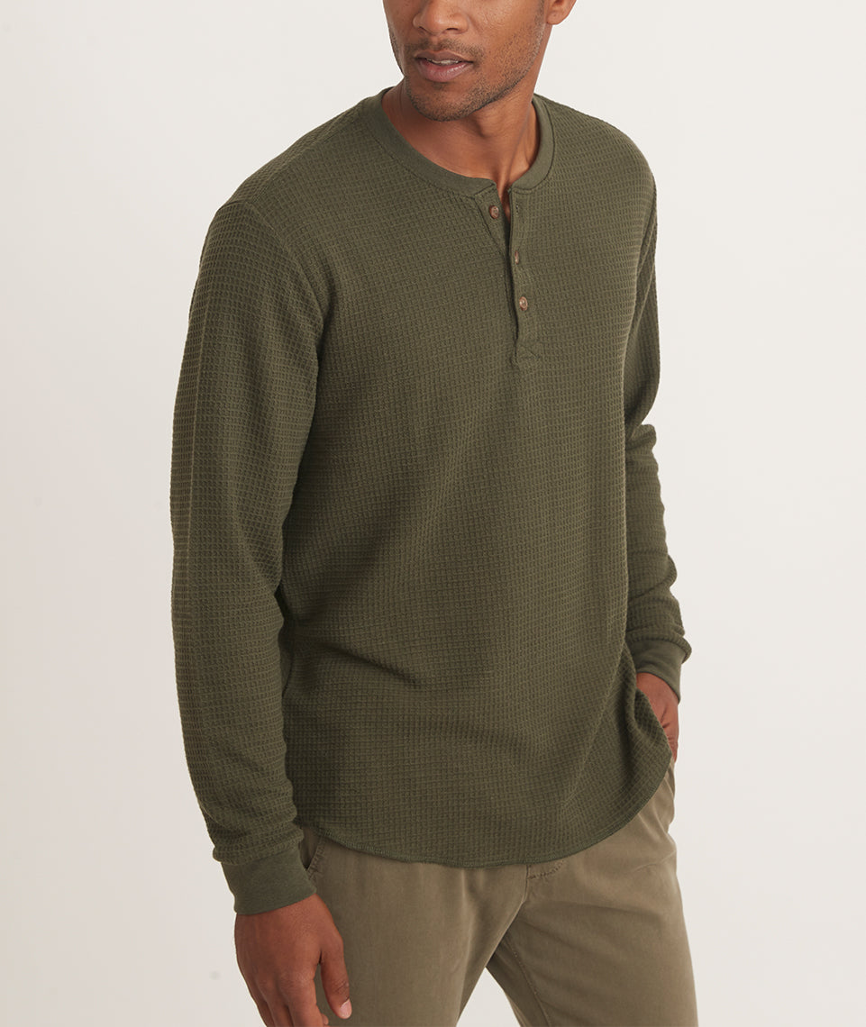 Wool&Prince | Waffle Henley - Forest night