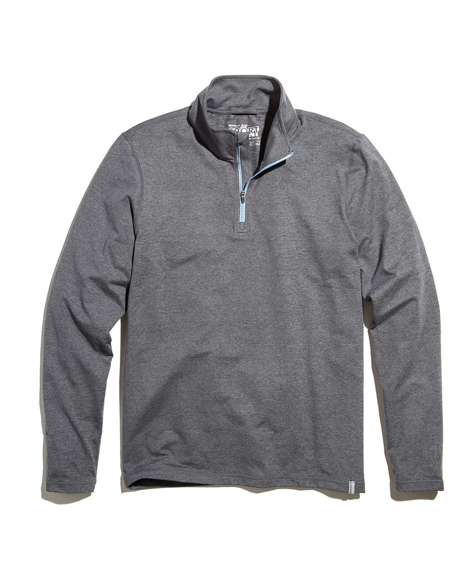 Huntley Sport Quarter Zip Heather Grey