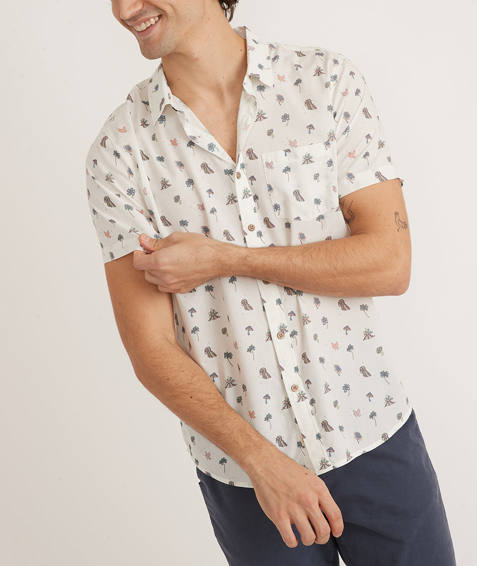 Cotton Rayon Shirt in Natural Layer – Marine Icon