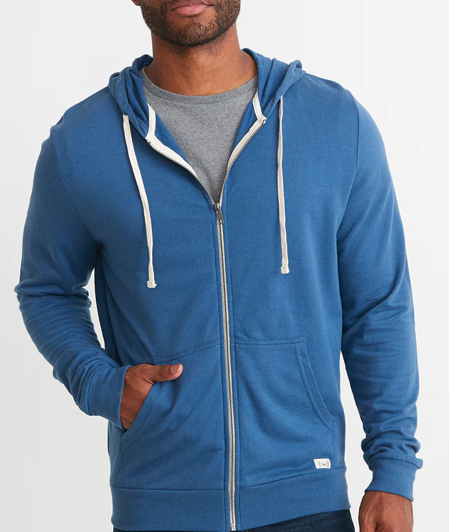 Mens Afternoon Full Zip Hoodie Faded Navy